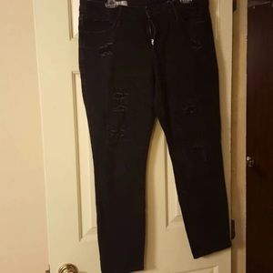 Gap destructed black jeans